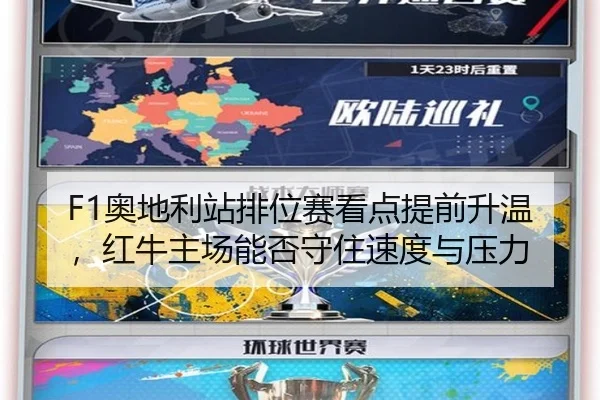F1奥地利站排位赛看点提前升温，红牛主场能否守住速度与压力